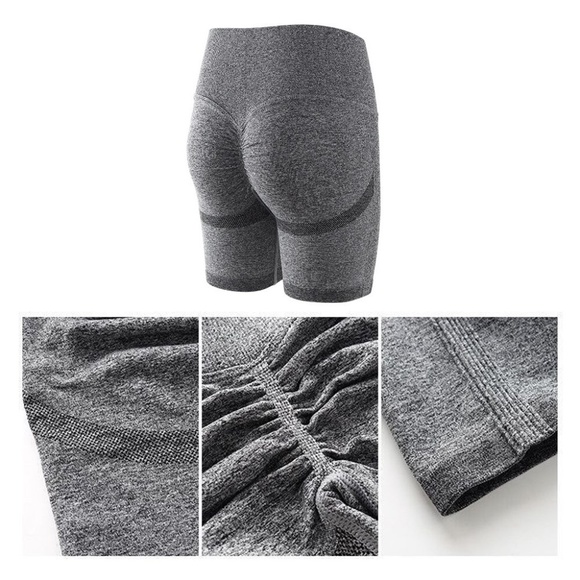 Bubble Butt Gray Seamless High Waist Shorts - Picture 13 of 16